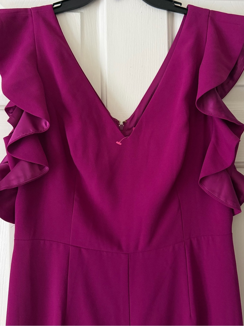 Lilly Pulitzer Kallie Ruffle Jumpsuit Bordeaux Berry, size 8 - Picture 6 of 8